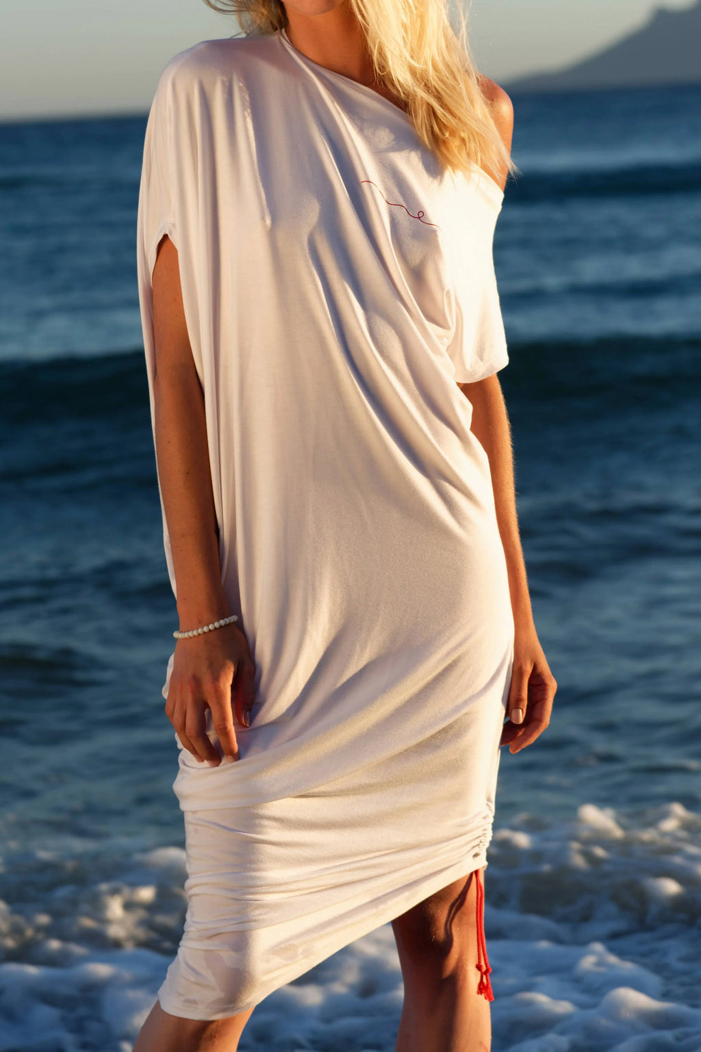 Robe Bambou Épaules Dénudées | Blanc