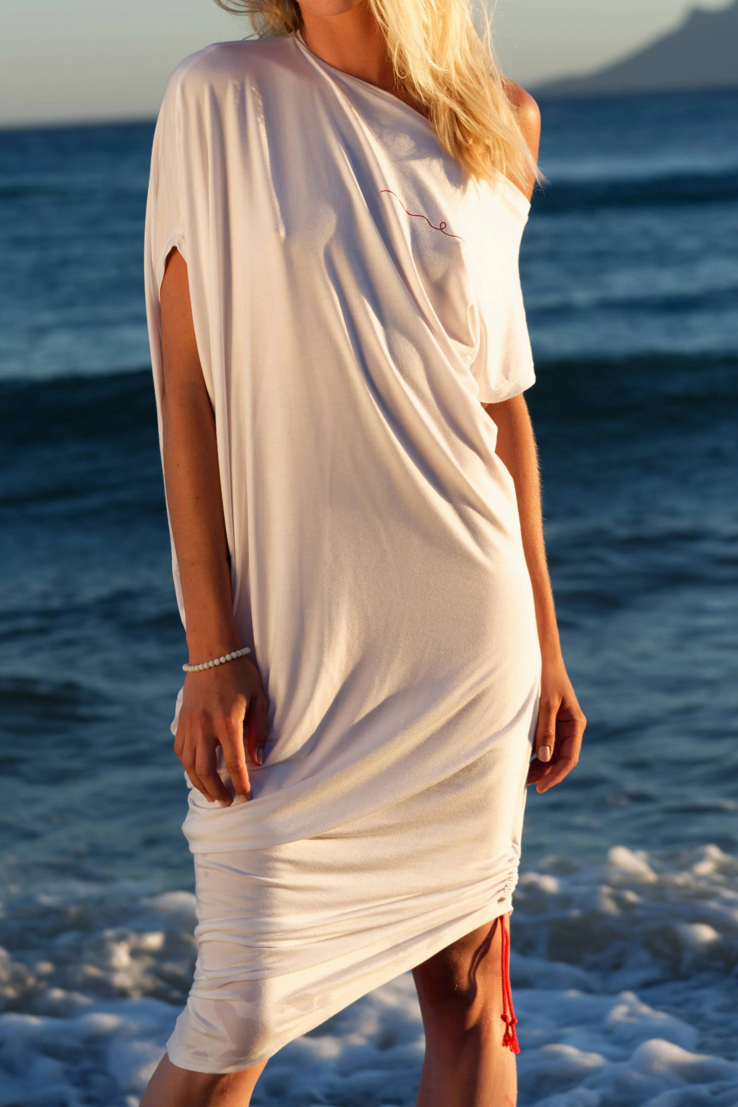 Robe Bambou Épaules Dénudées | Blanc