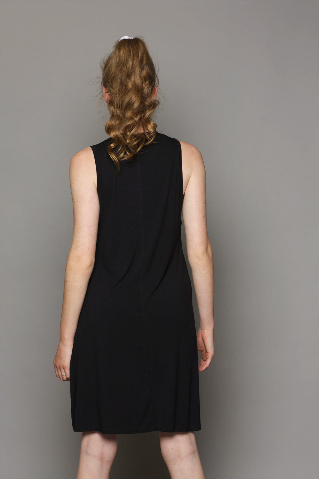Robe longue sans manches en bambou | Noir