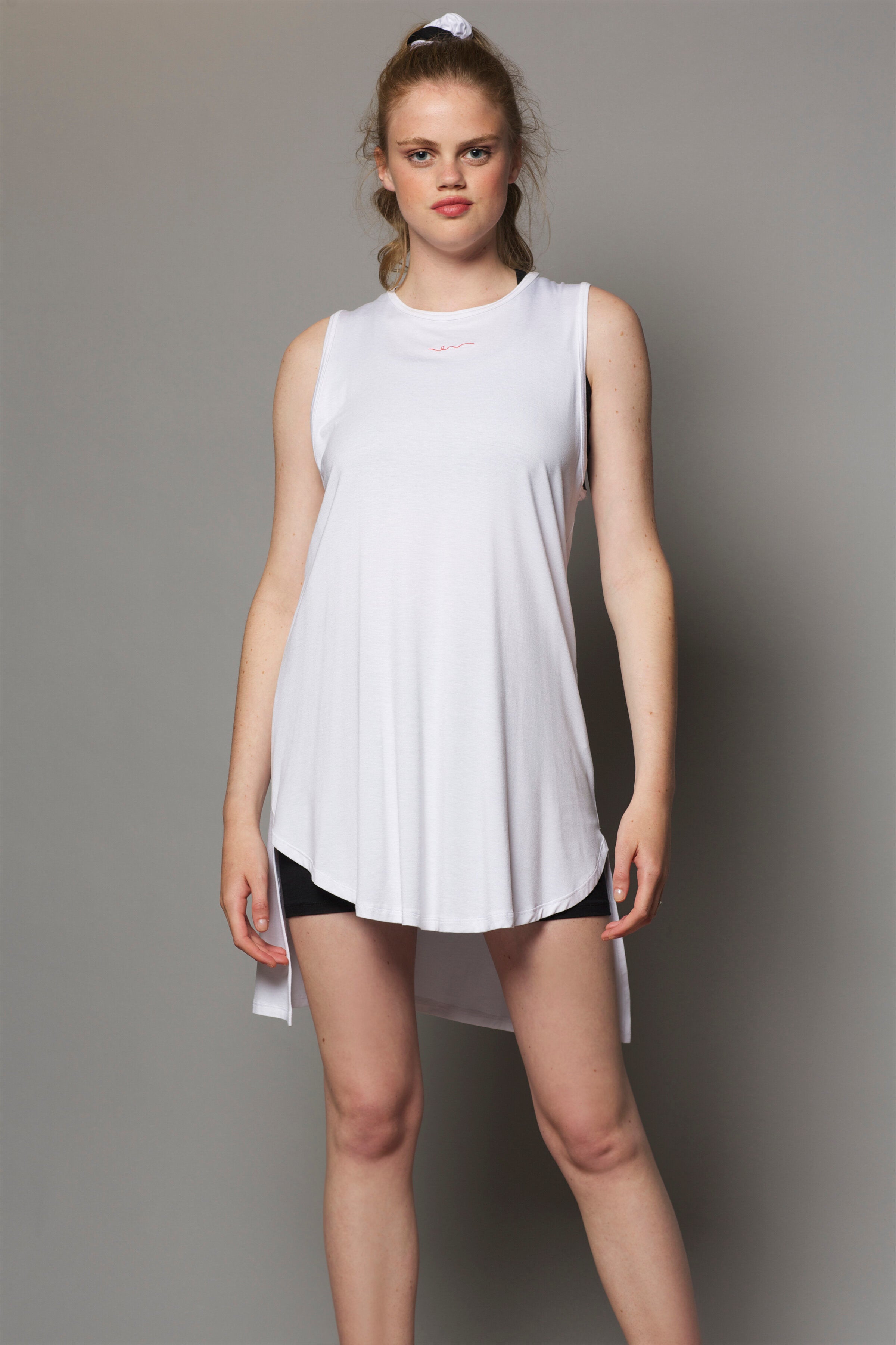 Robe longue sans manches en bambou | Blanc
