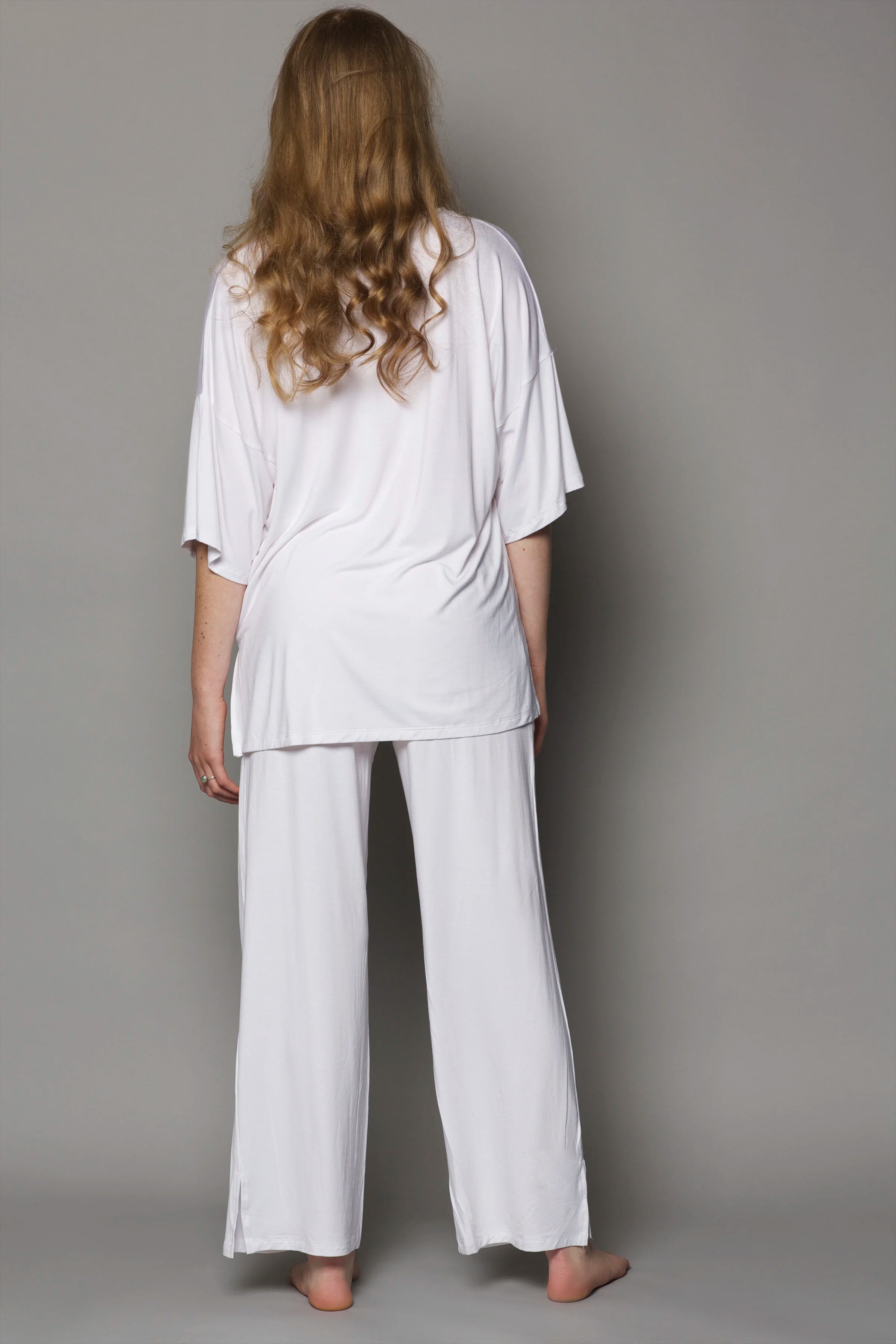 Pantalon de détente unisexe en bambou | Blanc