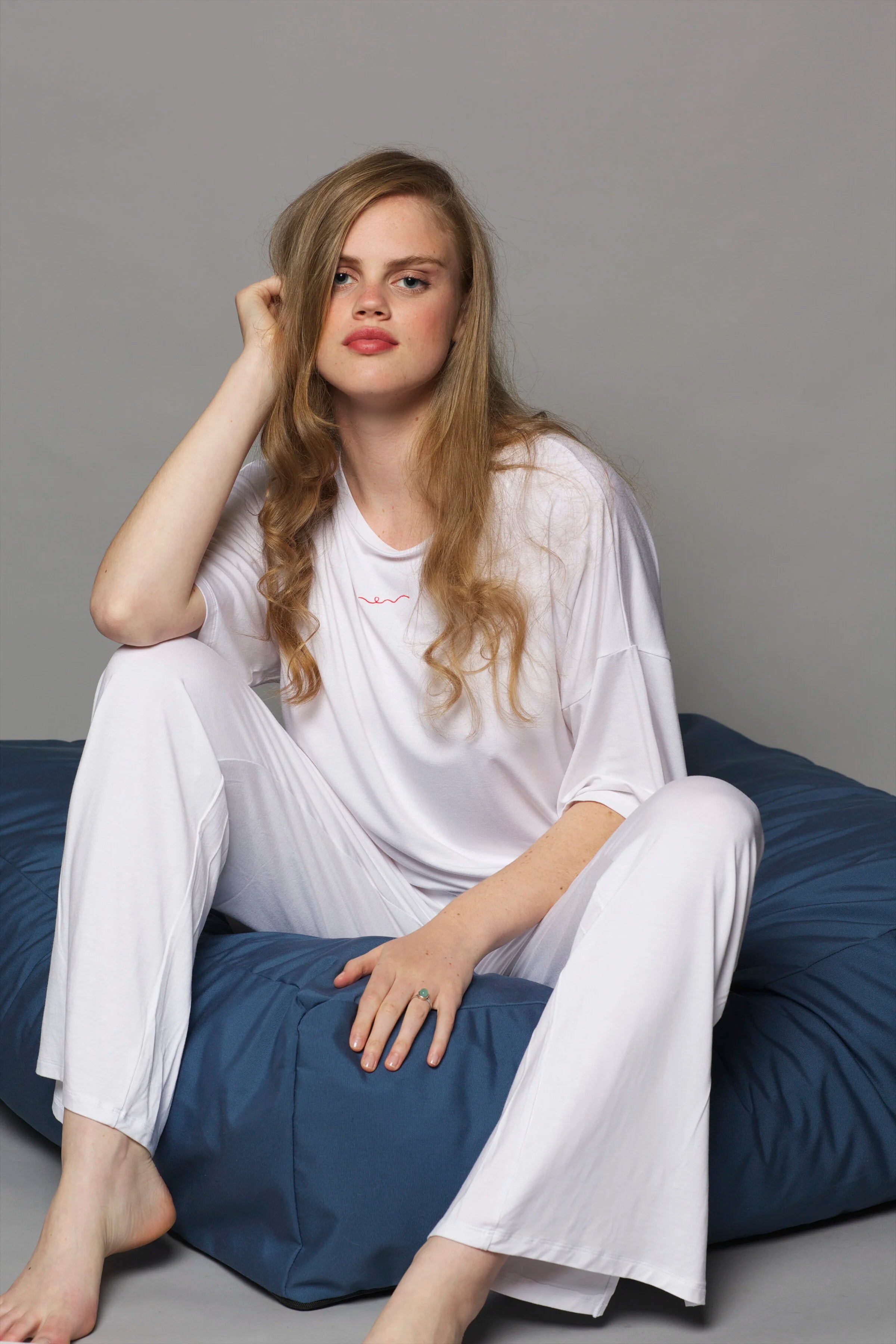 Pantalon de détente unisexe en bambou | Blanc
