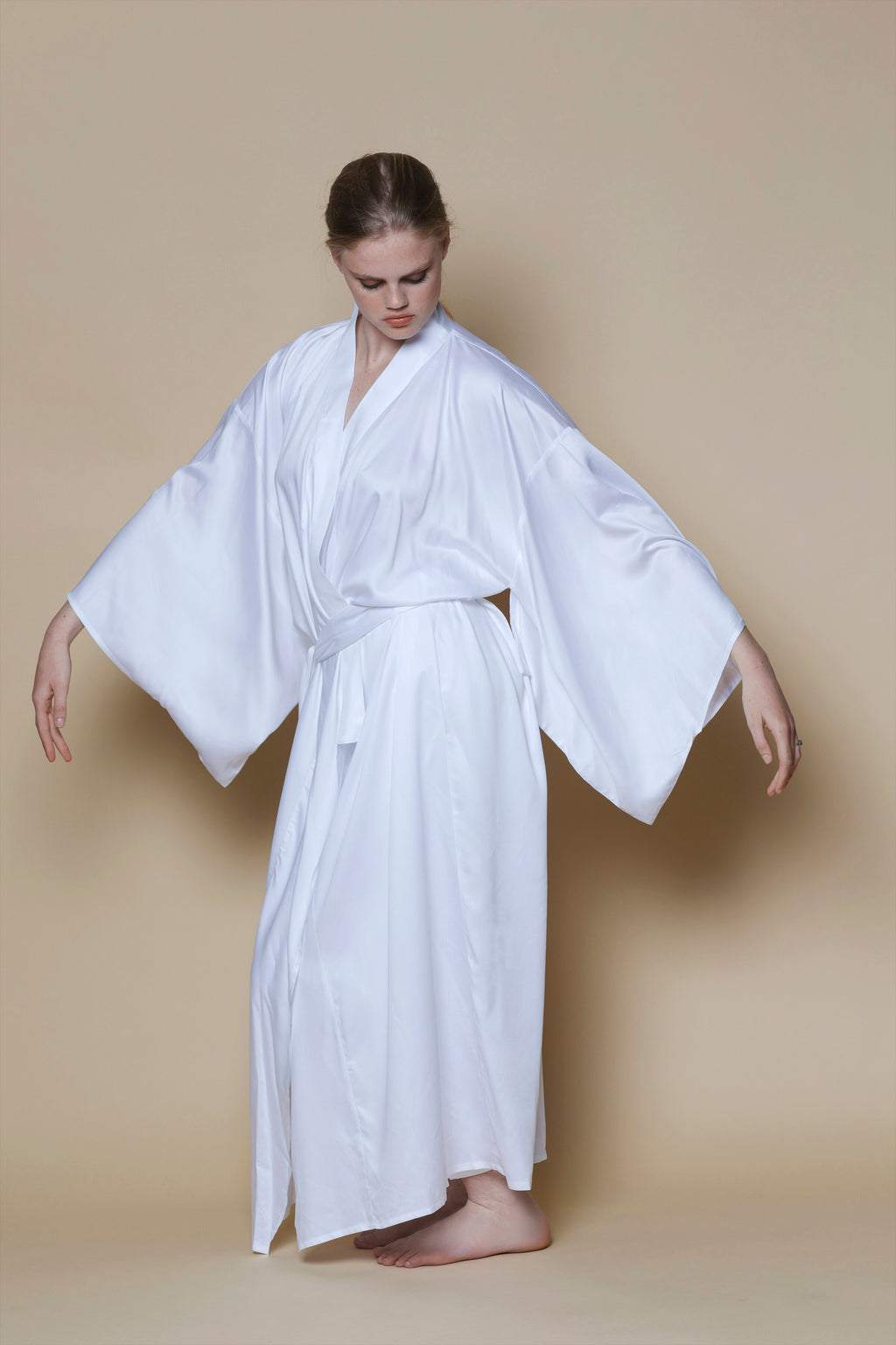 Kimono Vegan en Soie de Bambou Zen | Blanc