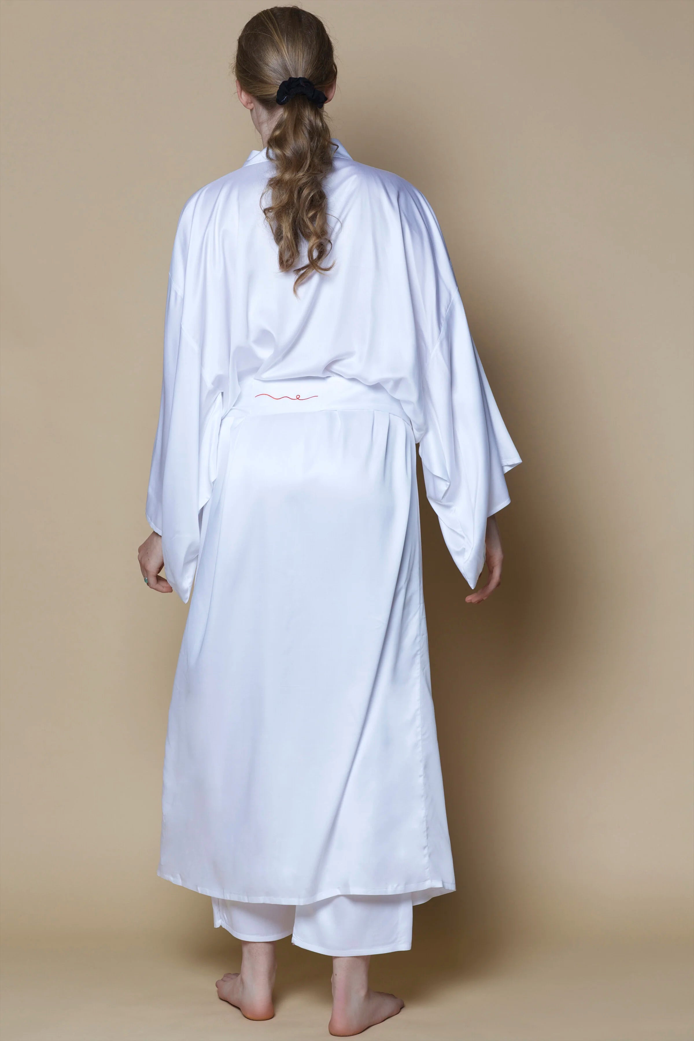 Kimono Vegan en Soie de Bambou Zen | Blanc