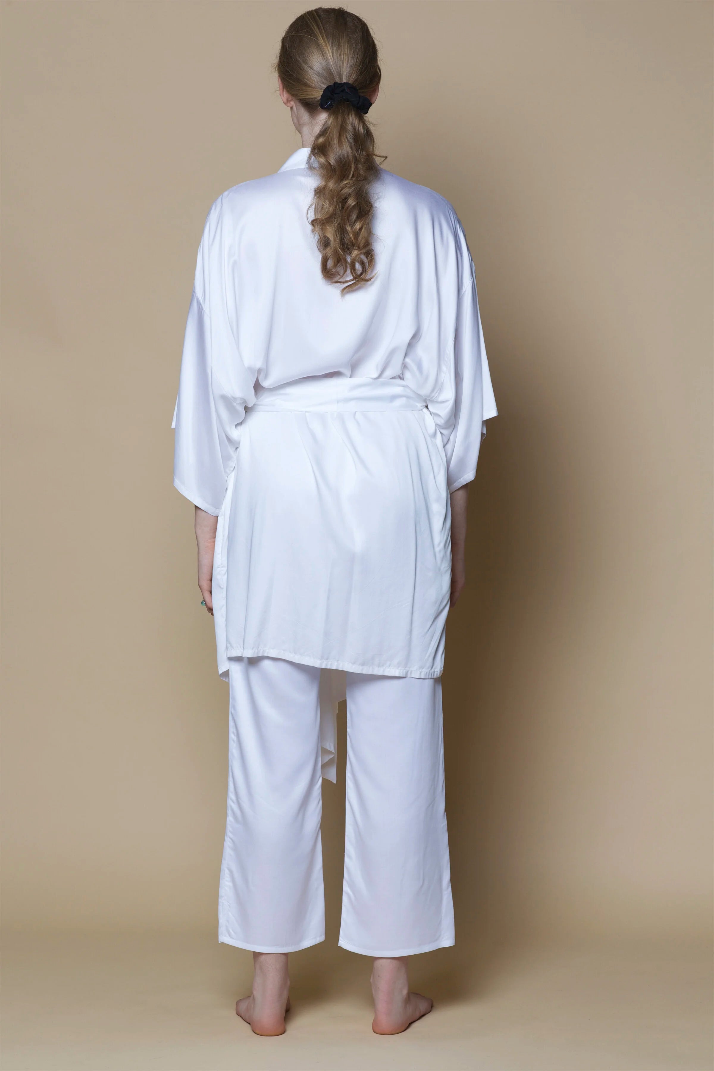 Kimono en bambou de soie végétalienne | Blanc