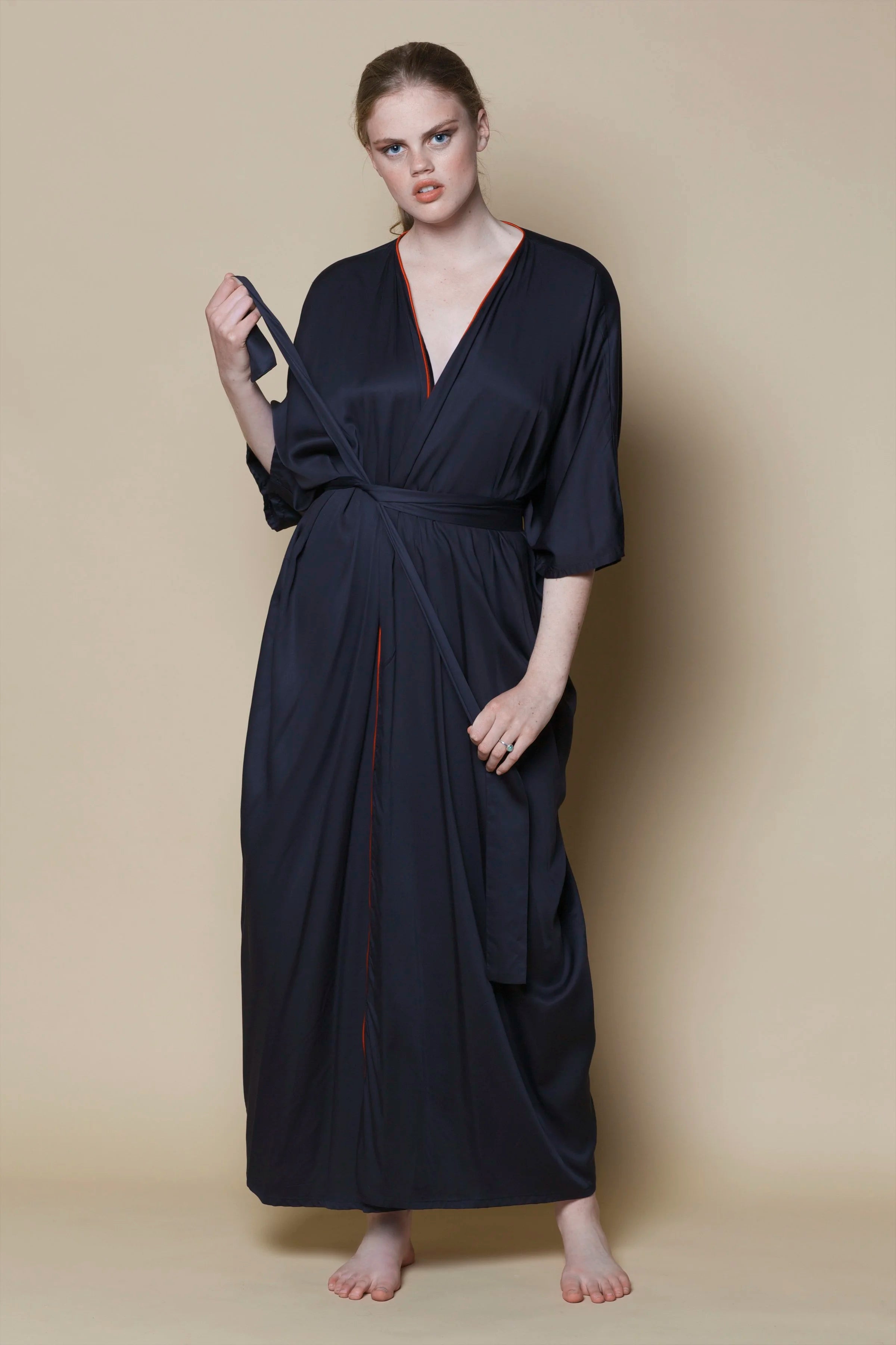 Vegan Silk Bamboo Zen Robe | Black