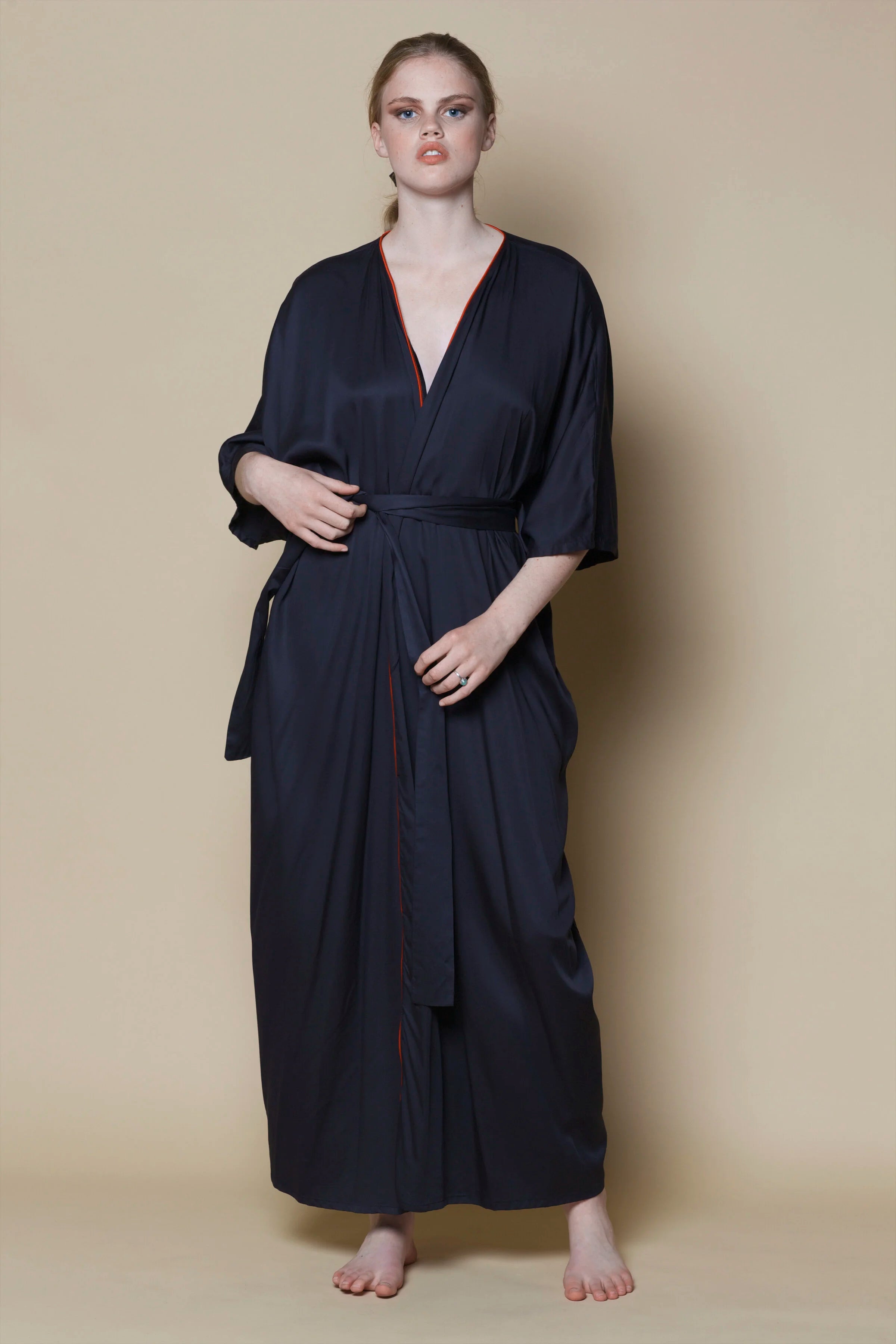 Vegan Silk Bamboo Zen Robe | Black
