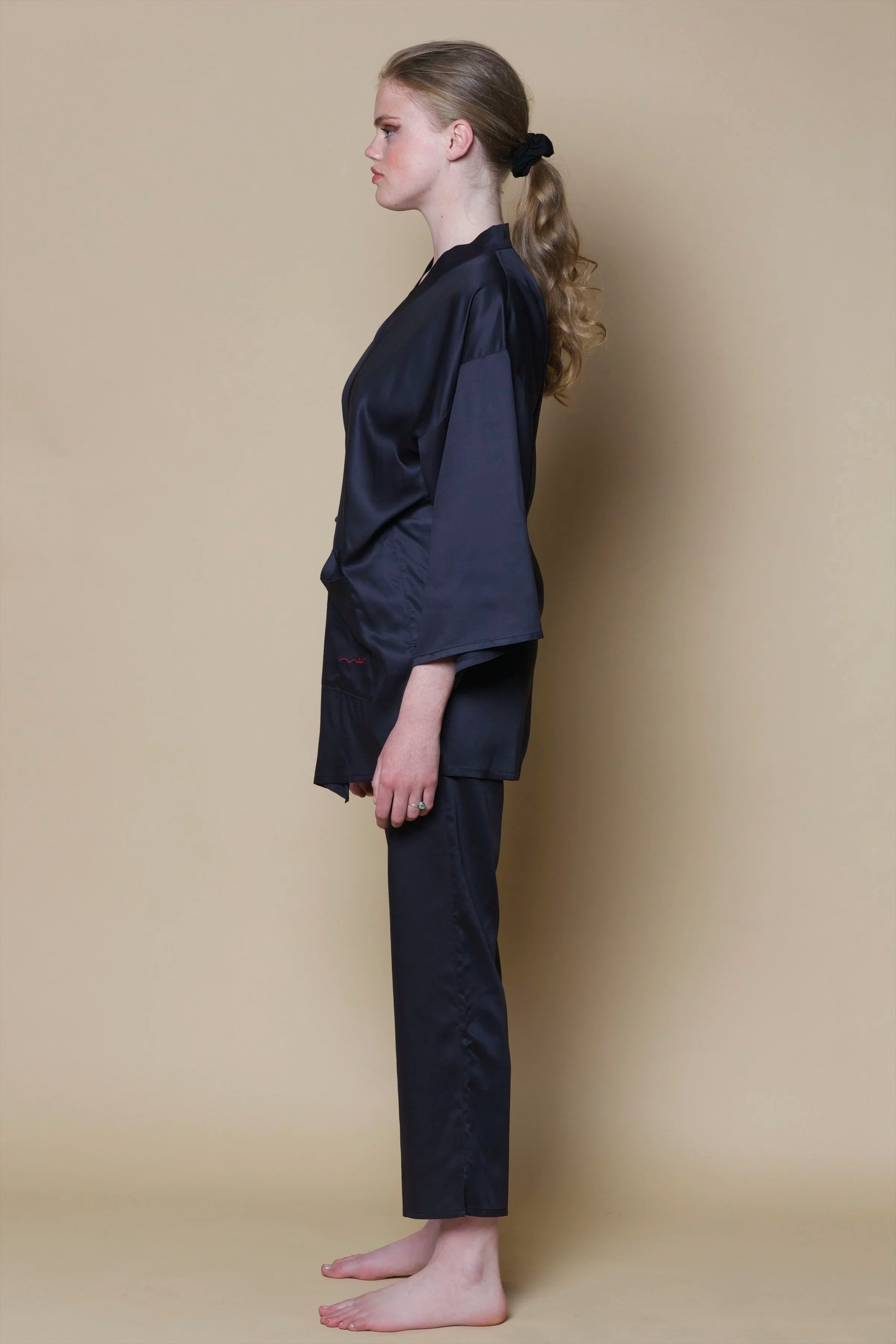 Vegan Silk Bamboo Pyjamas | Black