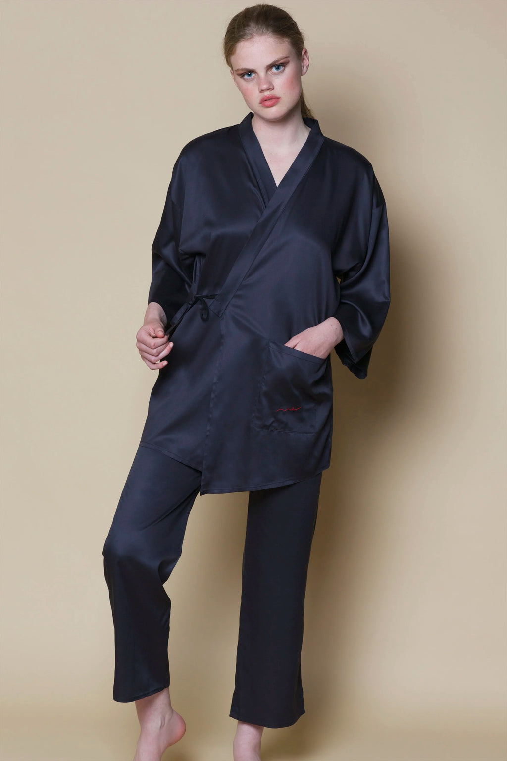 Vegan Silk Bamboo Pyjamas | Black