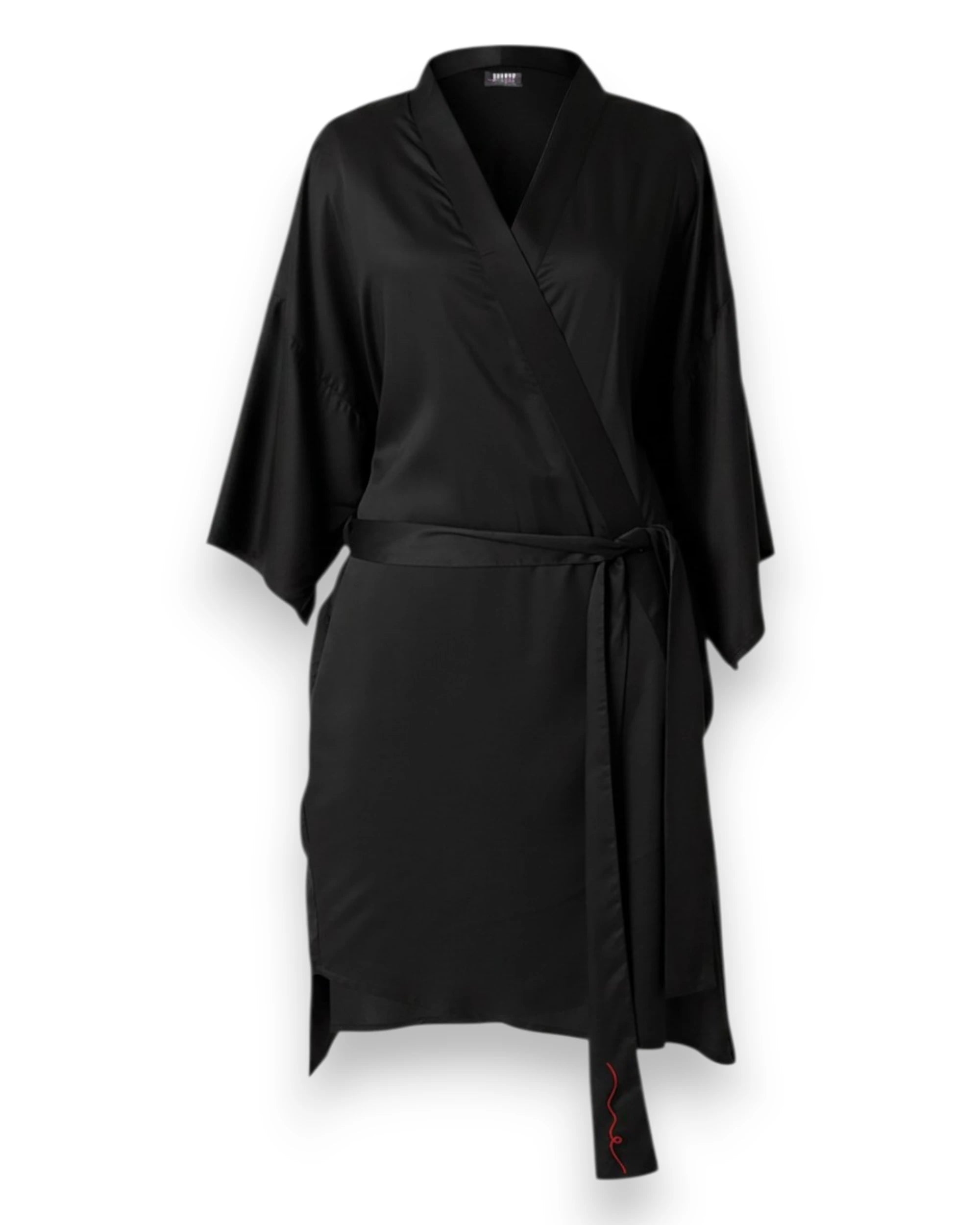 Vegan Silk Bamboo Kimono | Black