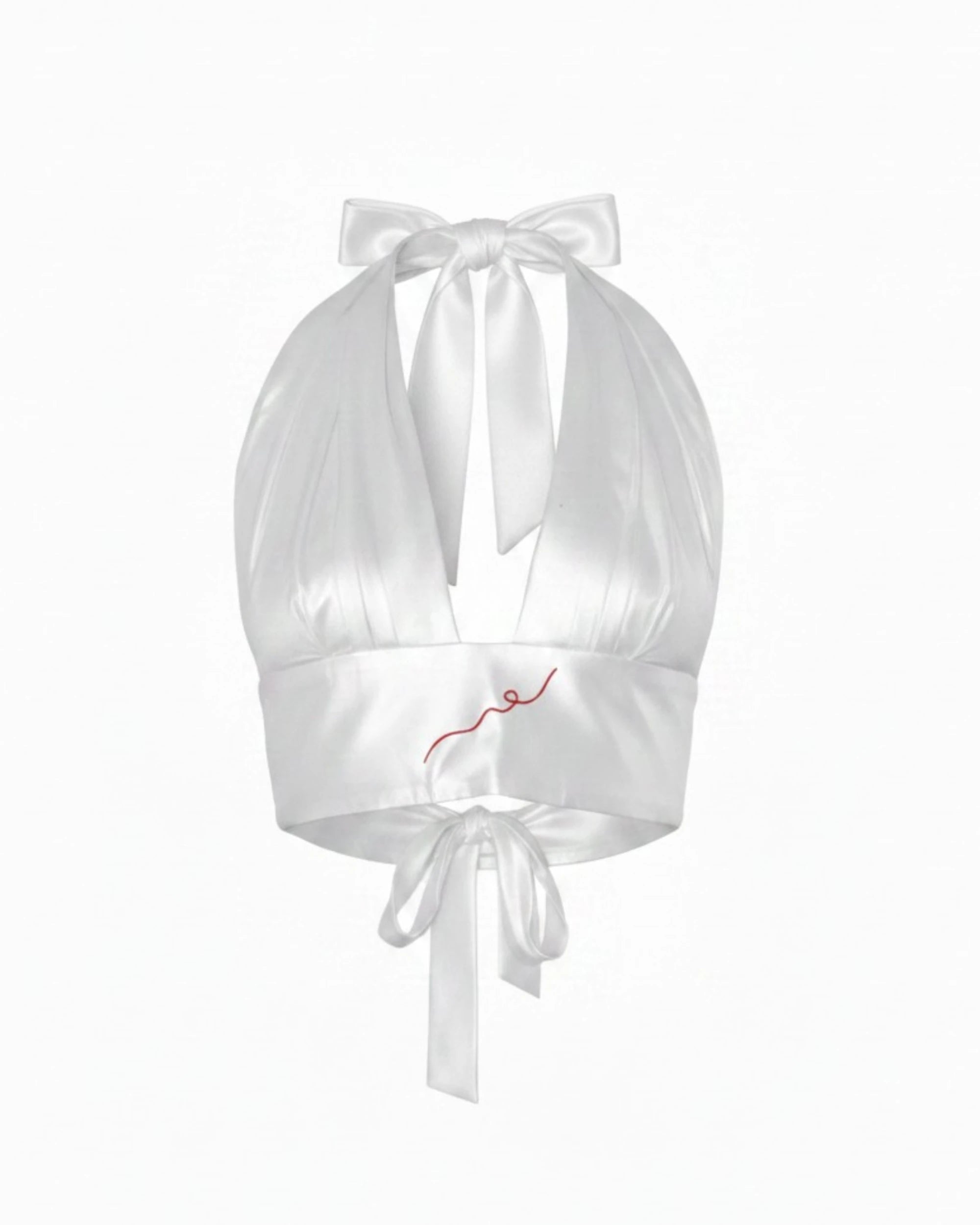 Vegan Silk Bamboo Kintsugi Halter Top | White