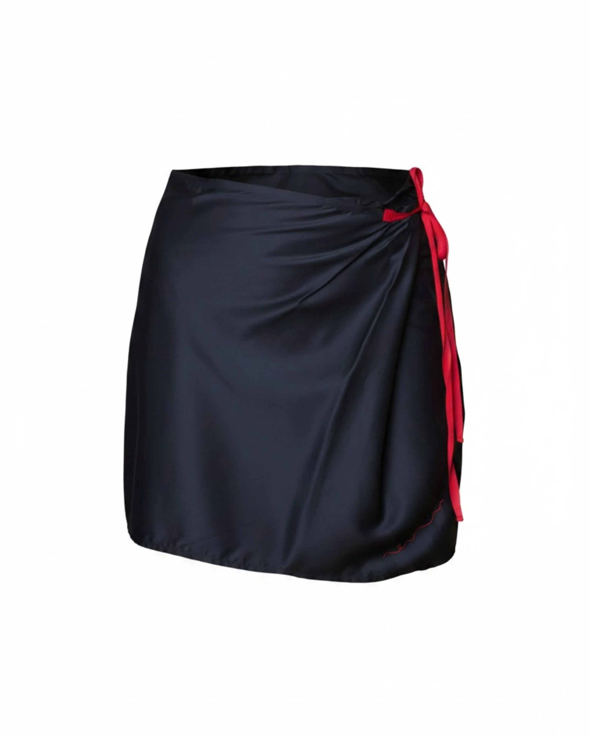 Vegan Silk Pareo Skirt | Black
