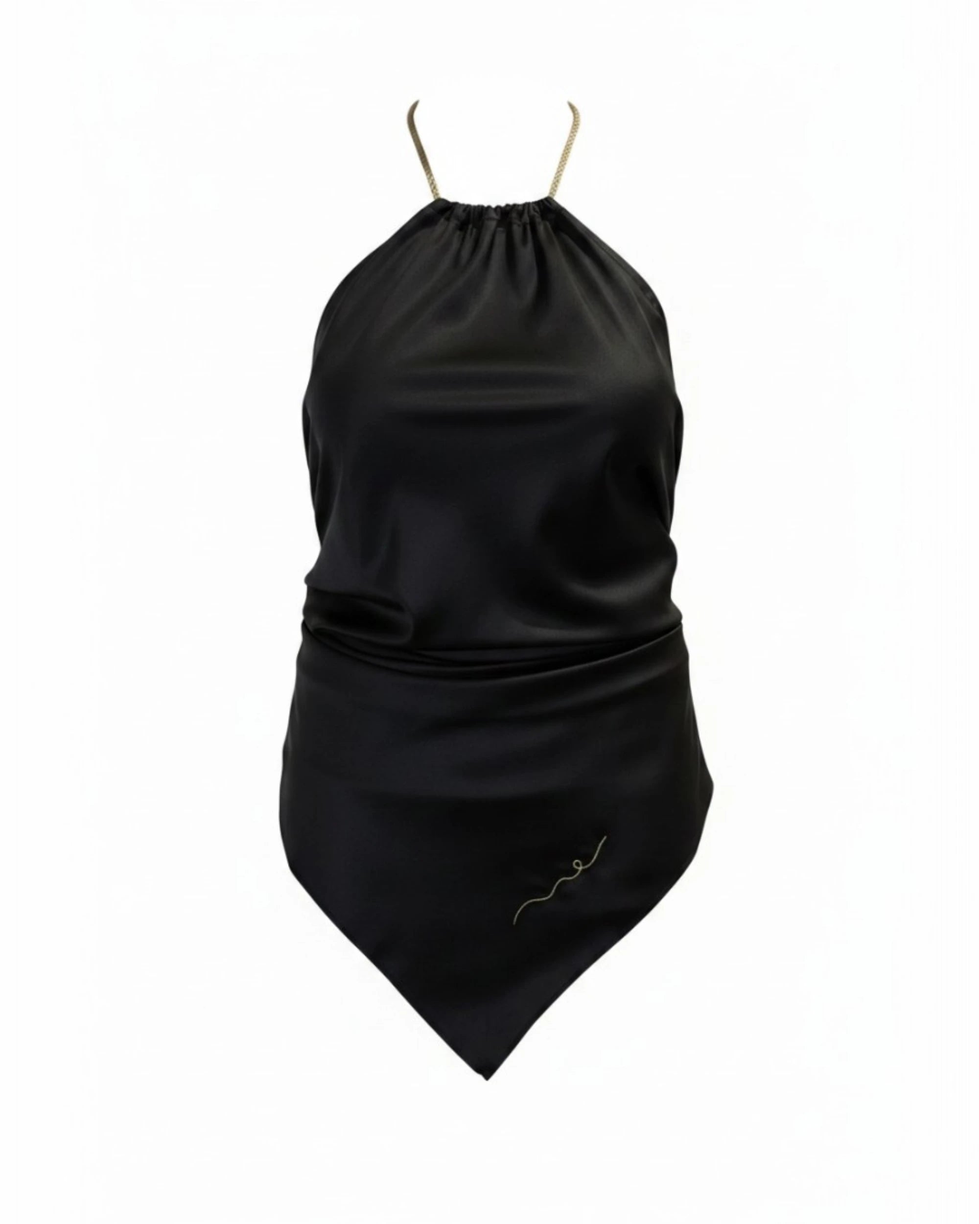 Vegan Silk Bamboo Scarf Top | Black