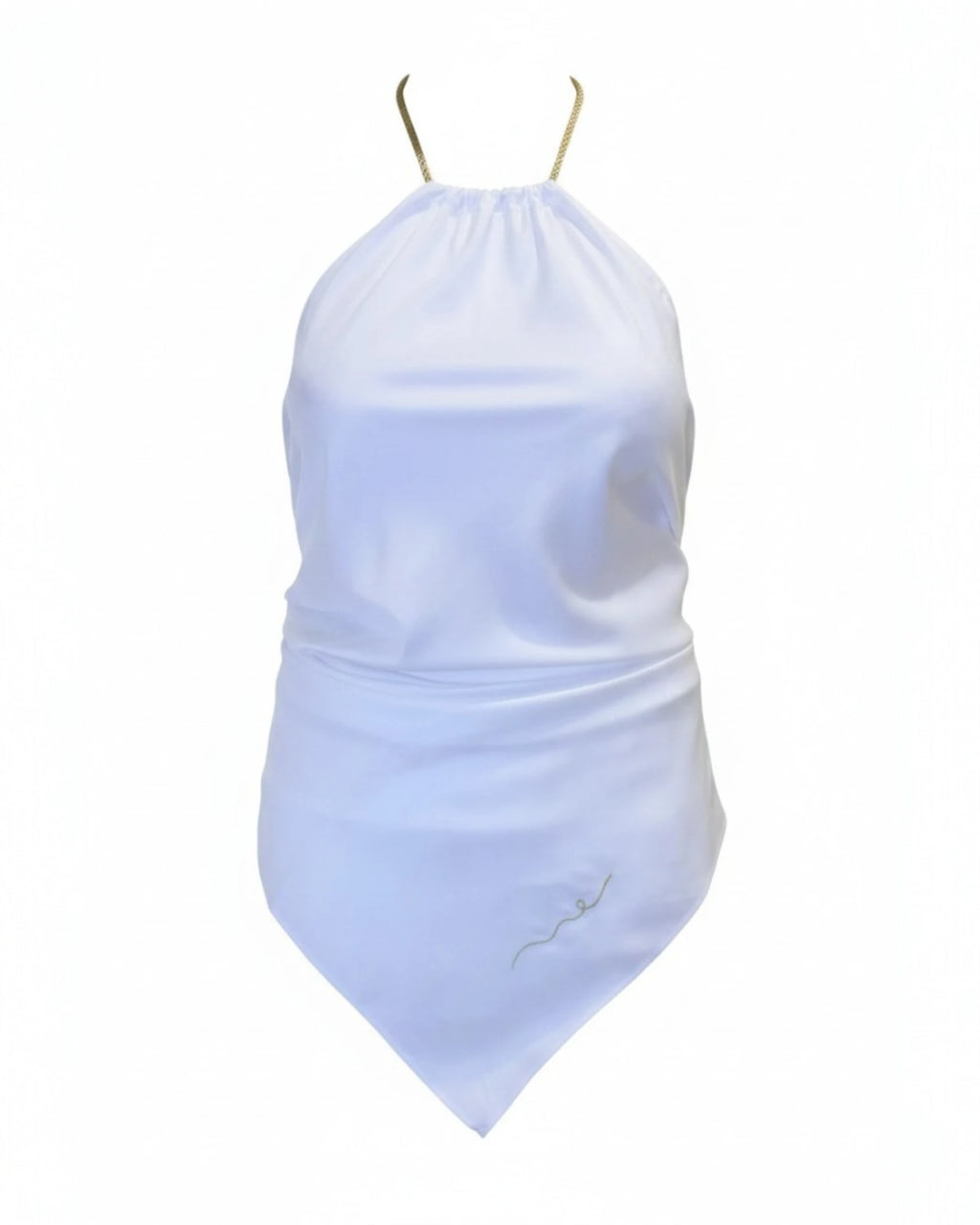 Vegan Silk Scarf Top | White