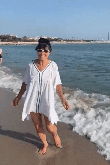 Kaftan en bambou avec garnitures recyclées