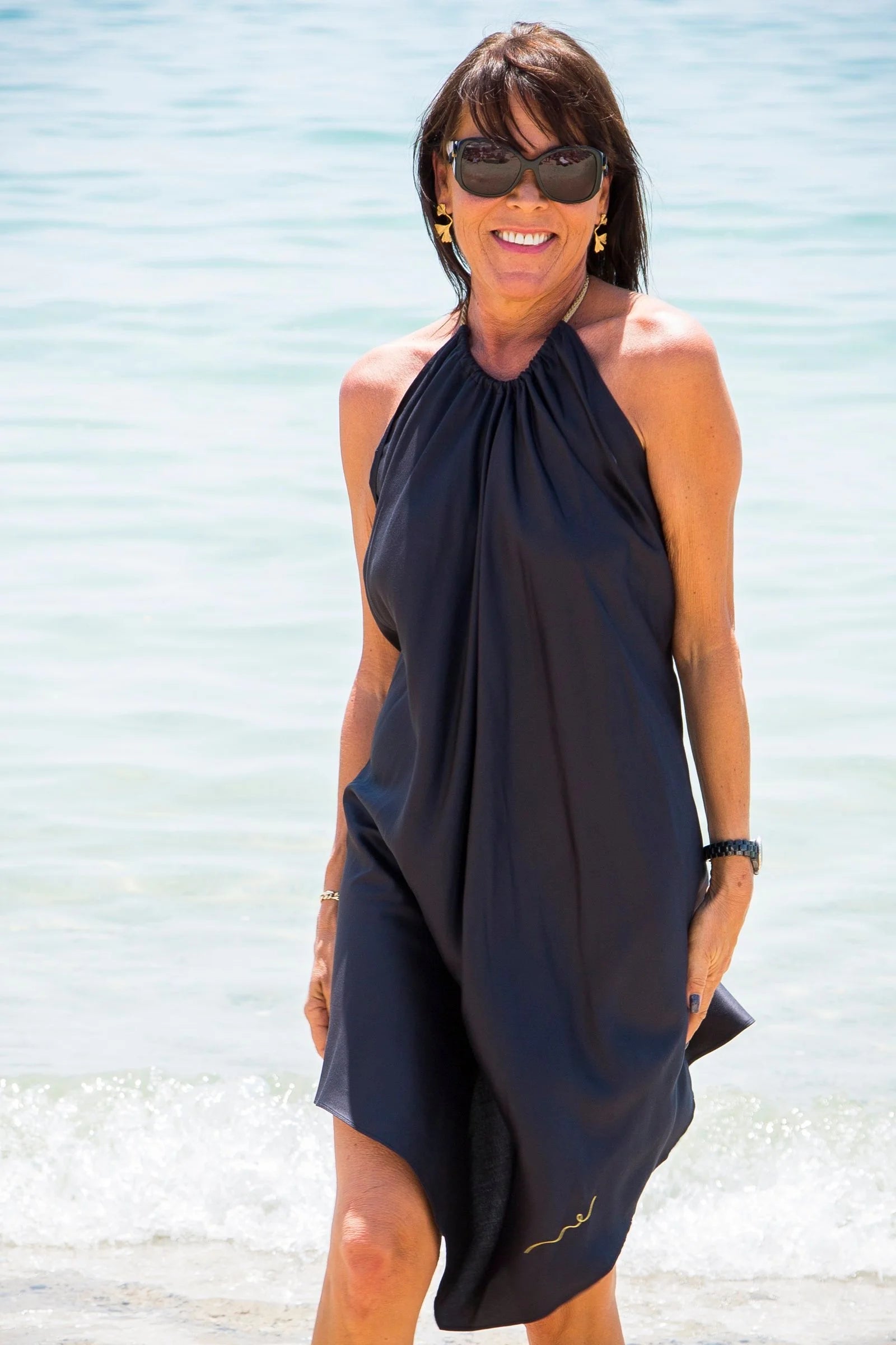 Vegan Silk Mini Dress | Black