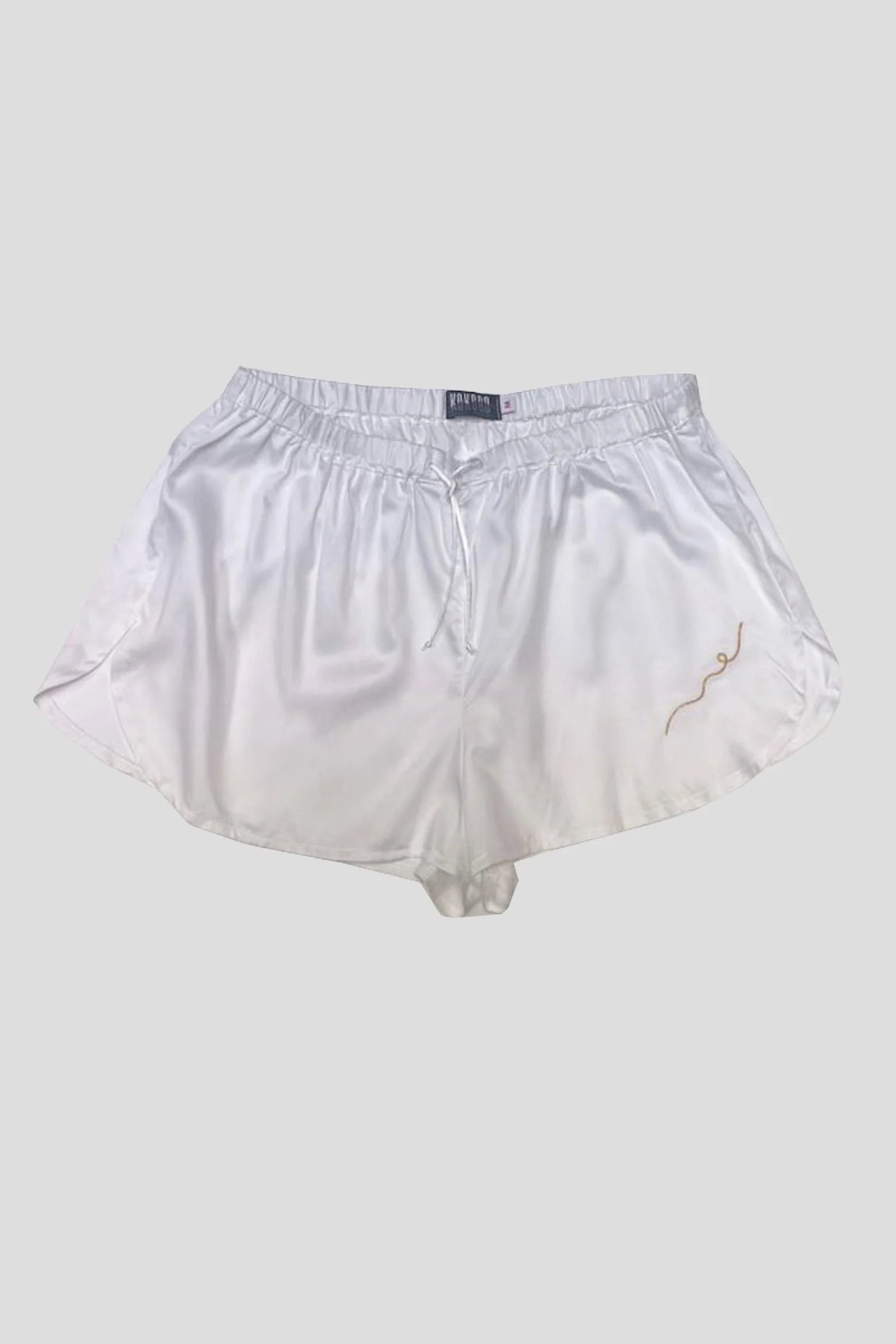 Vegan Silk Bamboo Kintsugi Shorts | White
