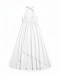 Robe-écharpe longue en soie végétalienne de bambou | Blanc