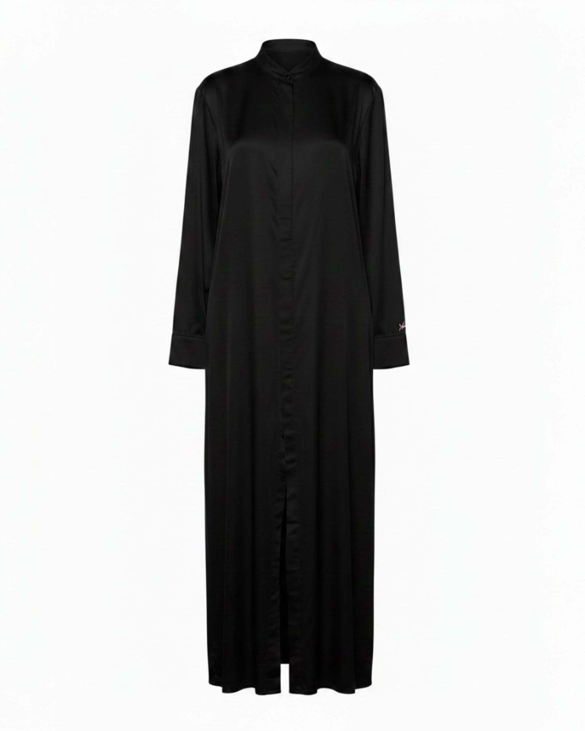 Vegan Silk Bamboo Long Boyfriend Shirt | Black