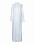 Chemise longue coupe droite en soie vegan | Blanc