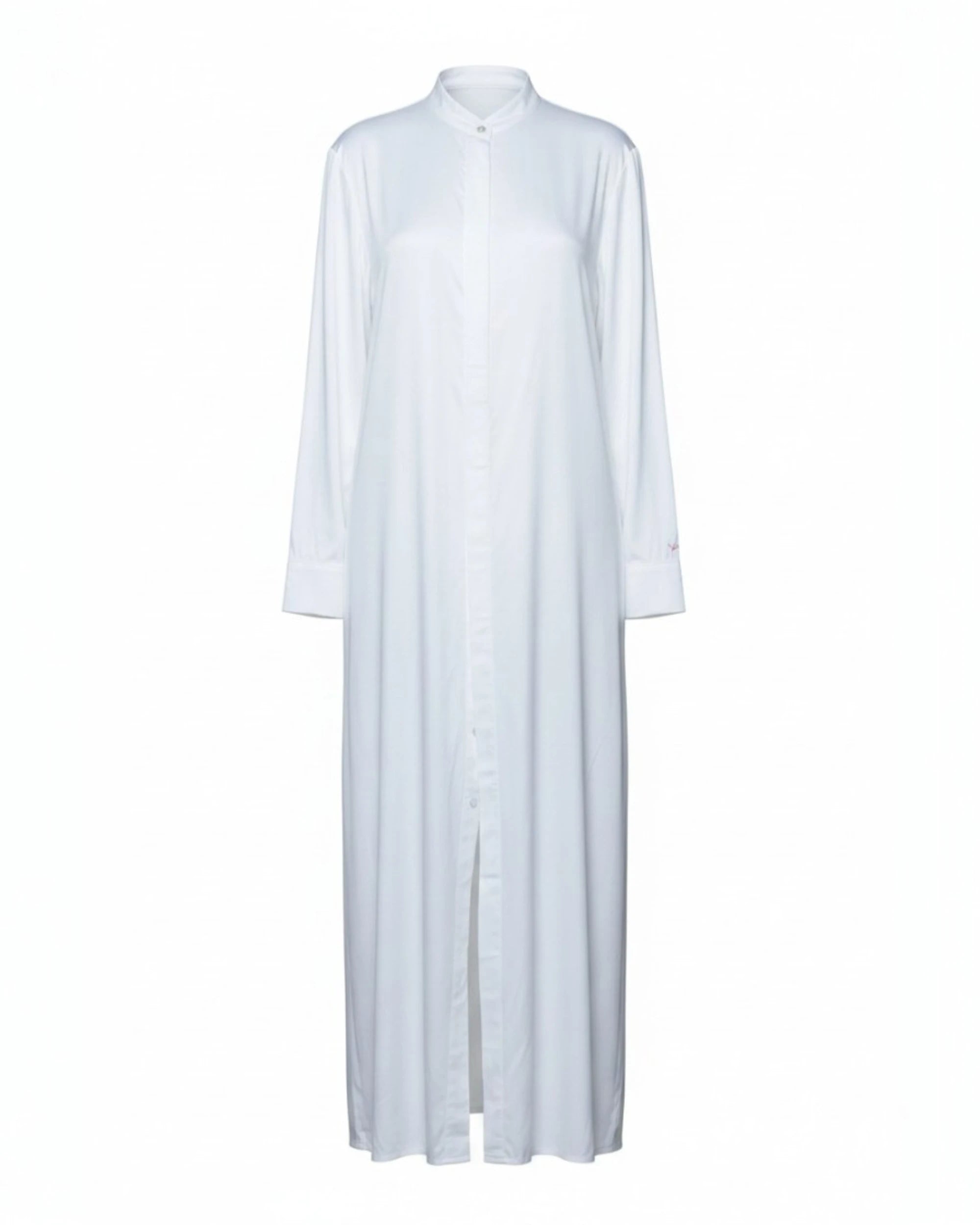 Vegan Silk Long Boyfriend Shirt | White