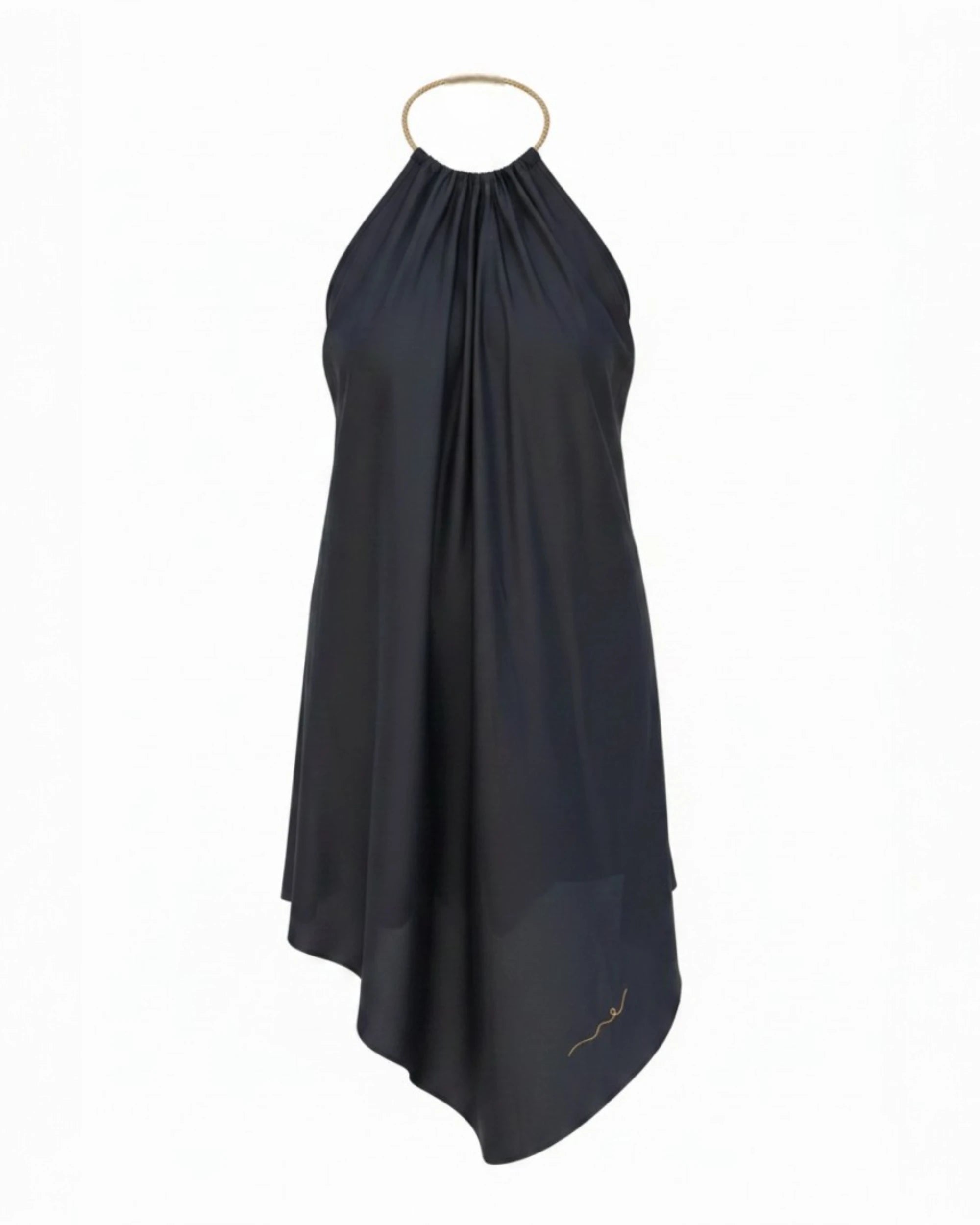 Vegan Silk Mini Dress | Black
