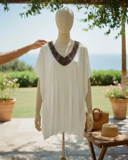 Bamboo Kaftan with Repurposed Trimmings | 2