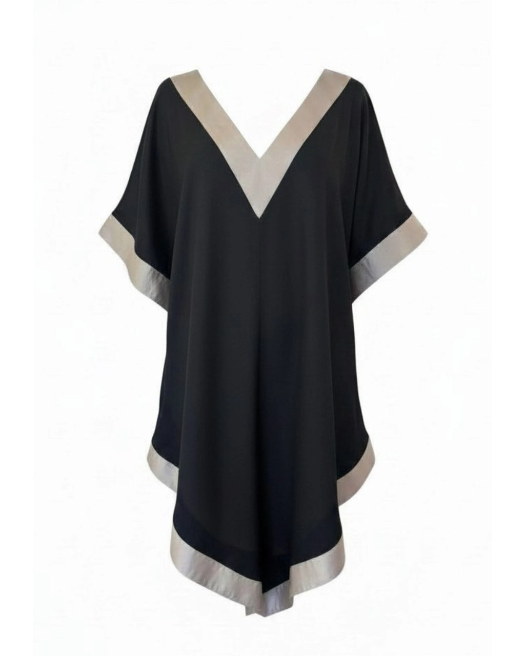 Bamboo Vegan Silk Dress | Black & Gold