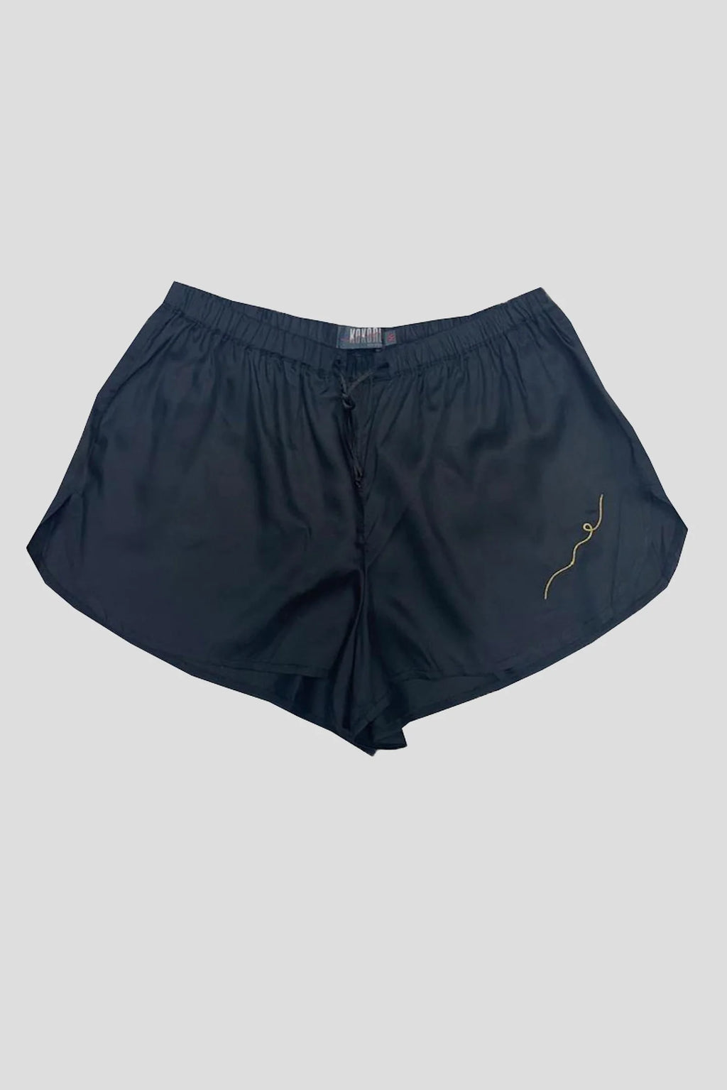 Vegan Silk Bamboo Kintsugi Shorts | Black