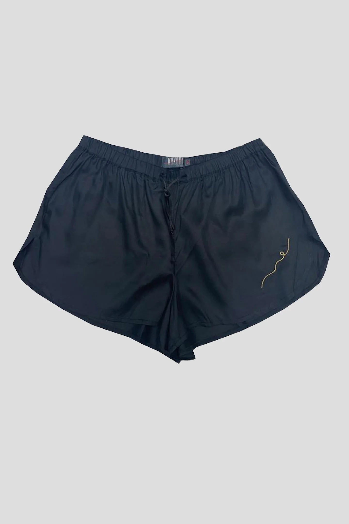 Vegan Silk Bamboo Kintsugi Shorts | Black