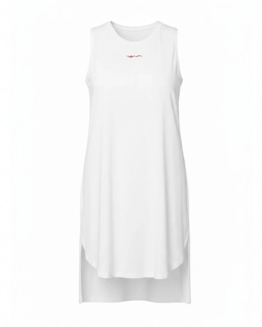 Bamboo Long Vest Dress | White
