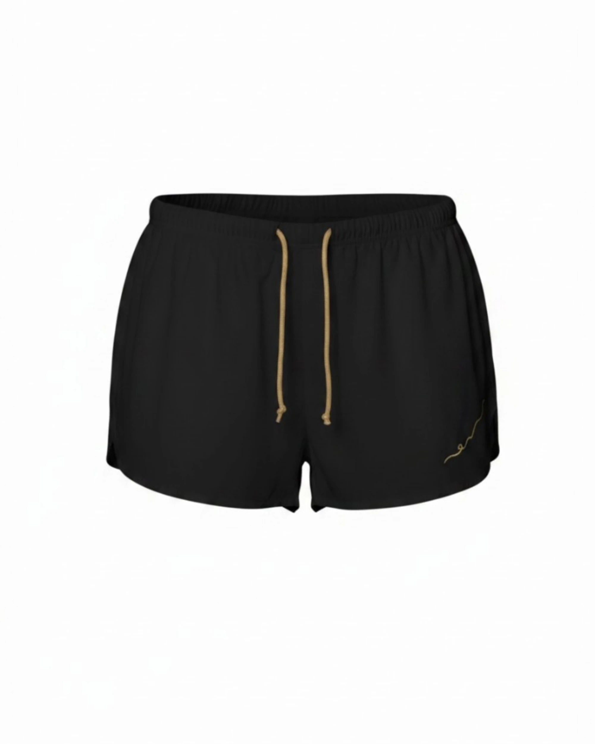 Vegan Silk Bamboo Kintsugi Shorts | Black