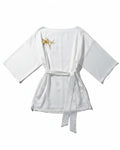 Vegan Silk Embroidered Kimono Tunic Dress | Gold Bamboo