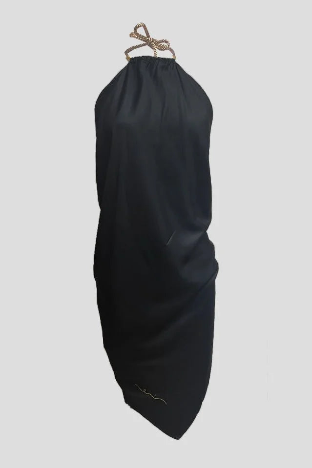 Vegan Silk Mini Dress | Black