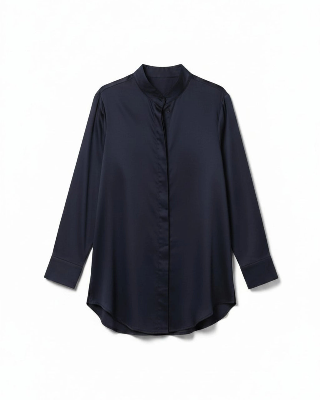 Vegan Silk Bamboo Boyfriend Shirt | Black