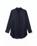 Vegan Silk Bamboo Boyfriend Shirt | Black