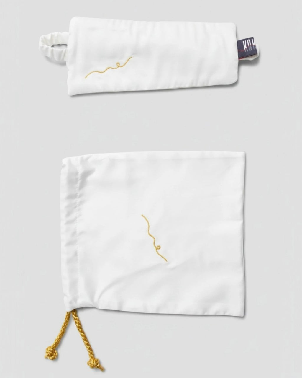 Vegan Silk Bamboo Kintsugi Eye Mask | White