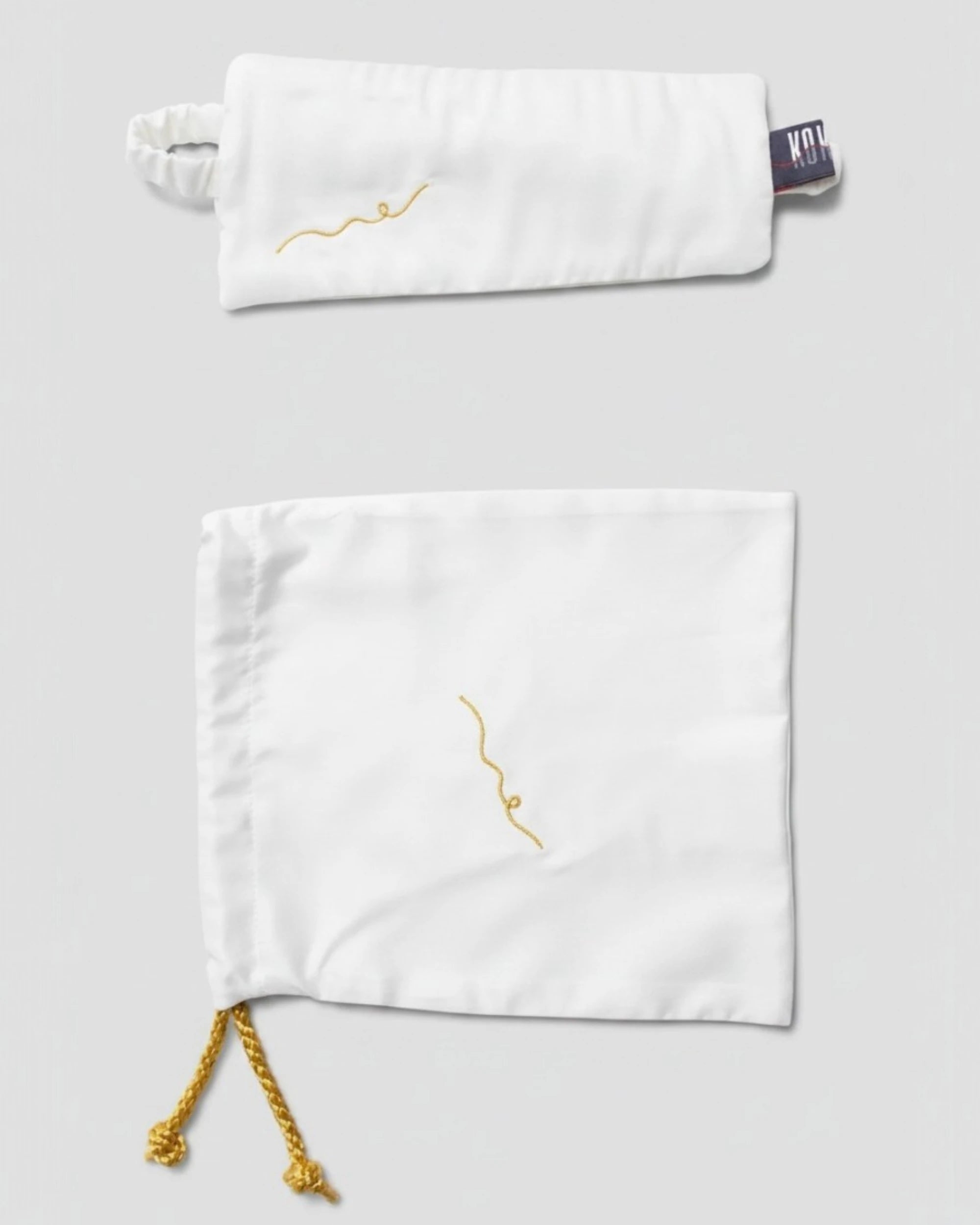 Vegan Silk Bamboo Kintsugi Eye Mask | White