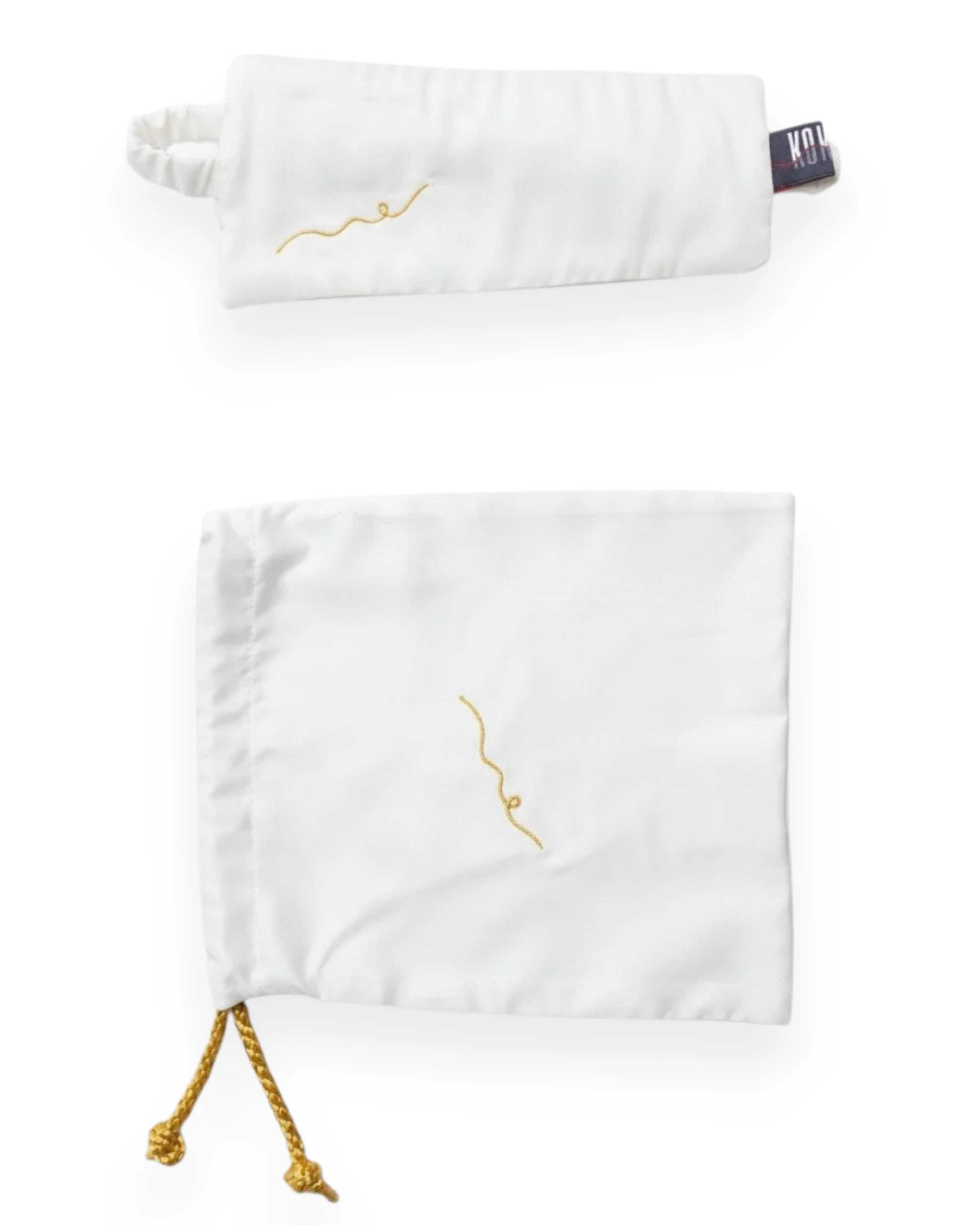 Vegan Silk Bamboo Kintsugi Eye Mask | White